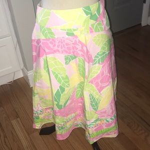 Pink and green A-line Lilly Pulitzer skirt sz 6